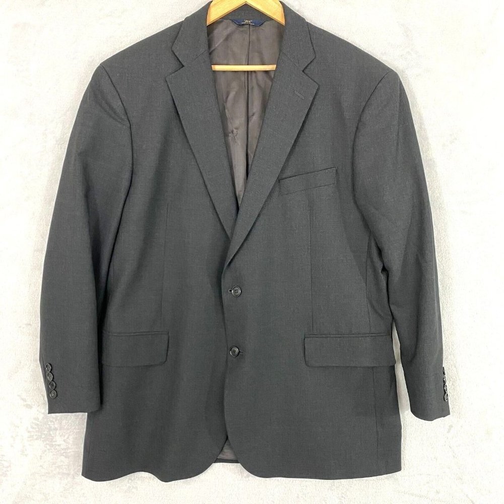 Brooks Brothers Stretch Wool Blazer Sport Coat Men's 46R Gray Suit Jacket